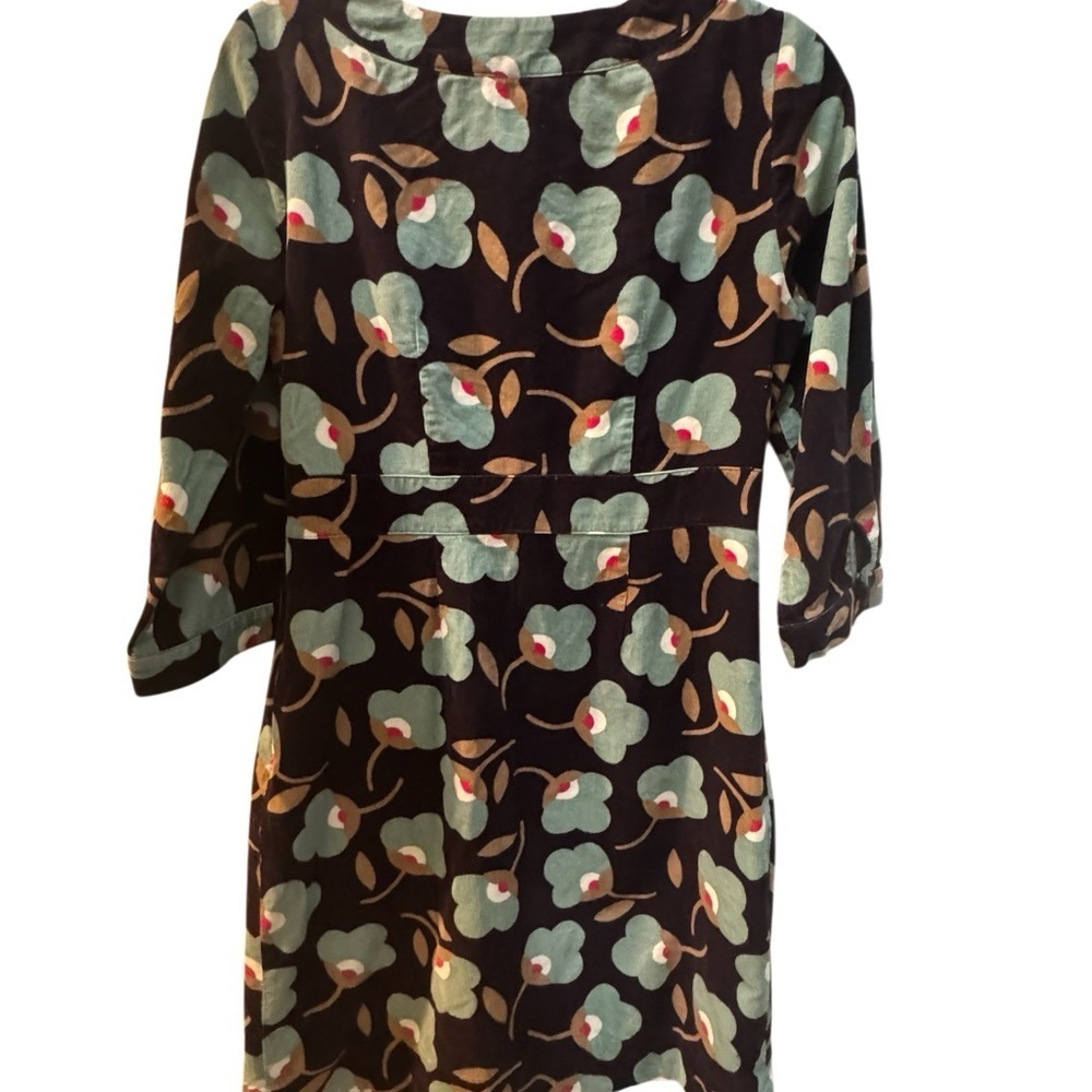 BODEN corduroy floral print dress. Size 6 Regular brown green, work wear, brunch - Picture 9 of 9
